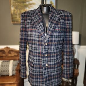 GAP Plaid Blazer - Blue, Red, Gray
